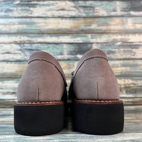 White Mountain Loafer Womens Size 8W Taupe Suede Dress Shoes Work Formal Comfort - Picture 5 of 11